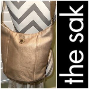 The Sak Gold Leather Shoulder Bag